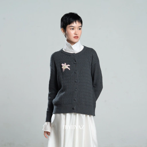Image of BWBYAZ - Laine Cable Knit Cardigan