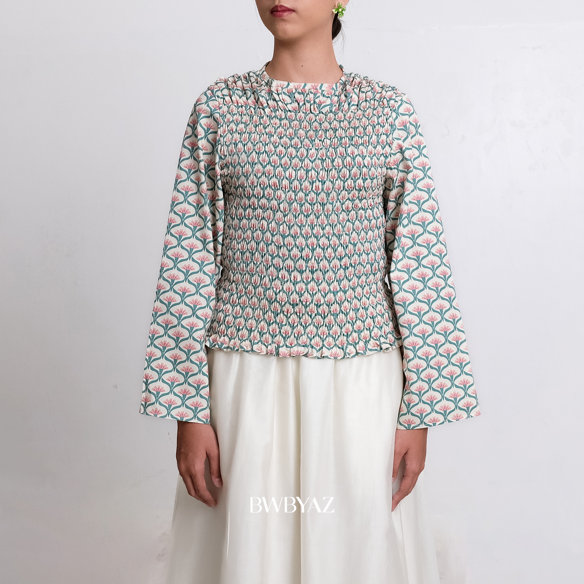 BWBYAZ - PUSPA CITA RAYA - Nona Sadhifa Shirred Blouse (READY STOCK)