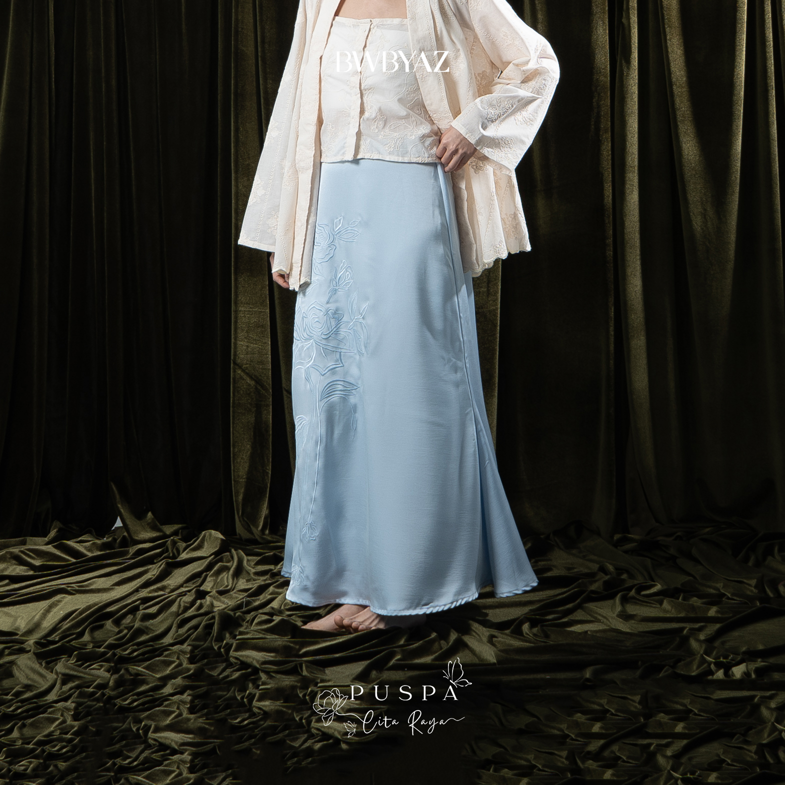 BWBYAZ - PUSPA CITA RAYA - Nona Wulandari Embroidery Sateen Skirt