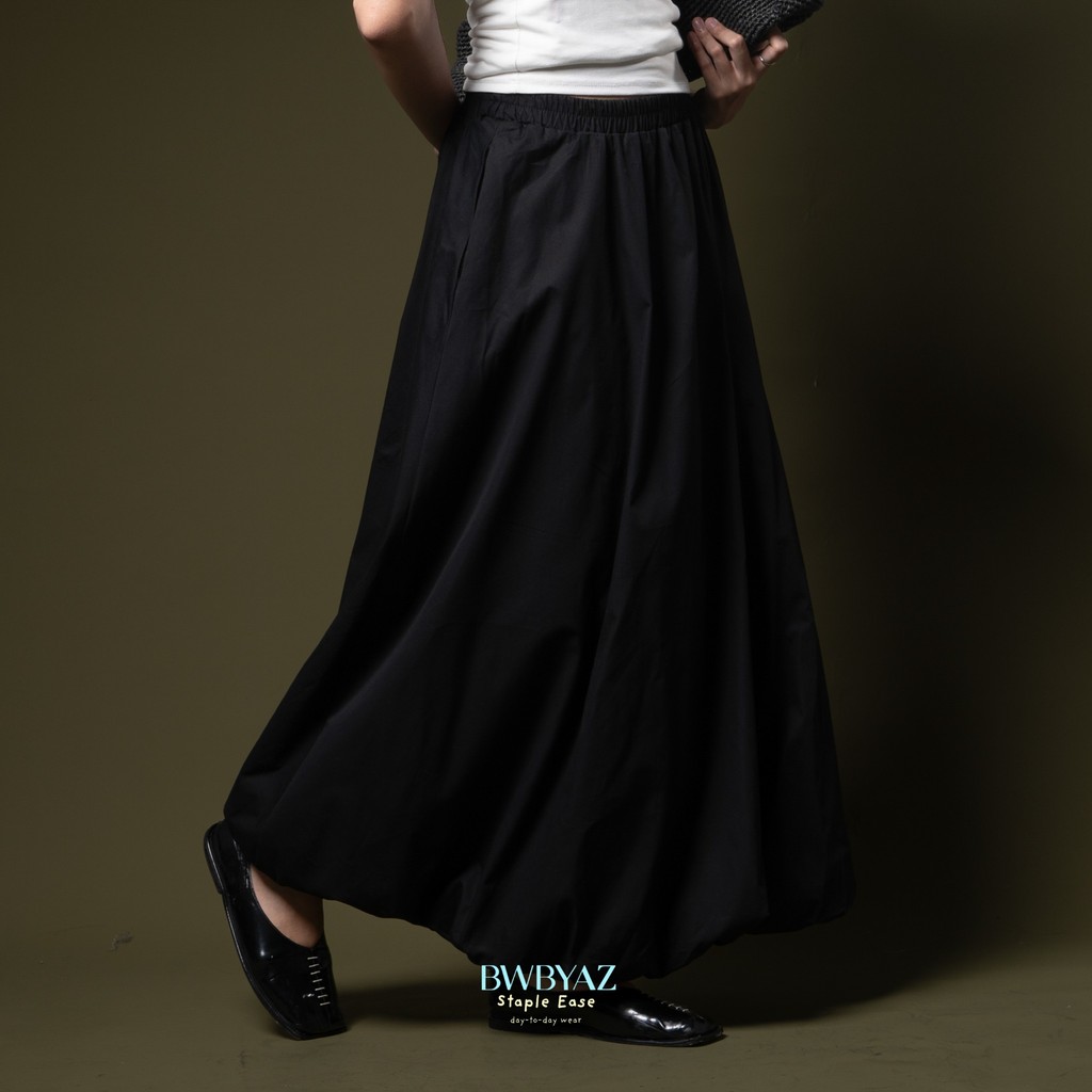 BWBYAZ STAPLE EASE - Leona Baloon Skirt (Long) - READY STOCK