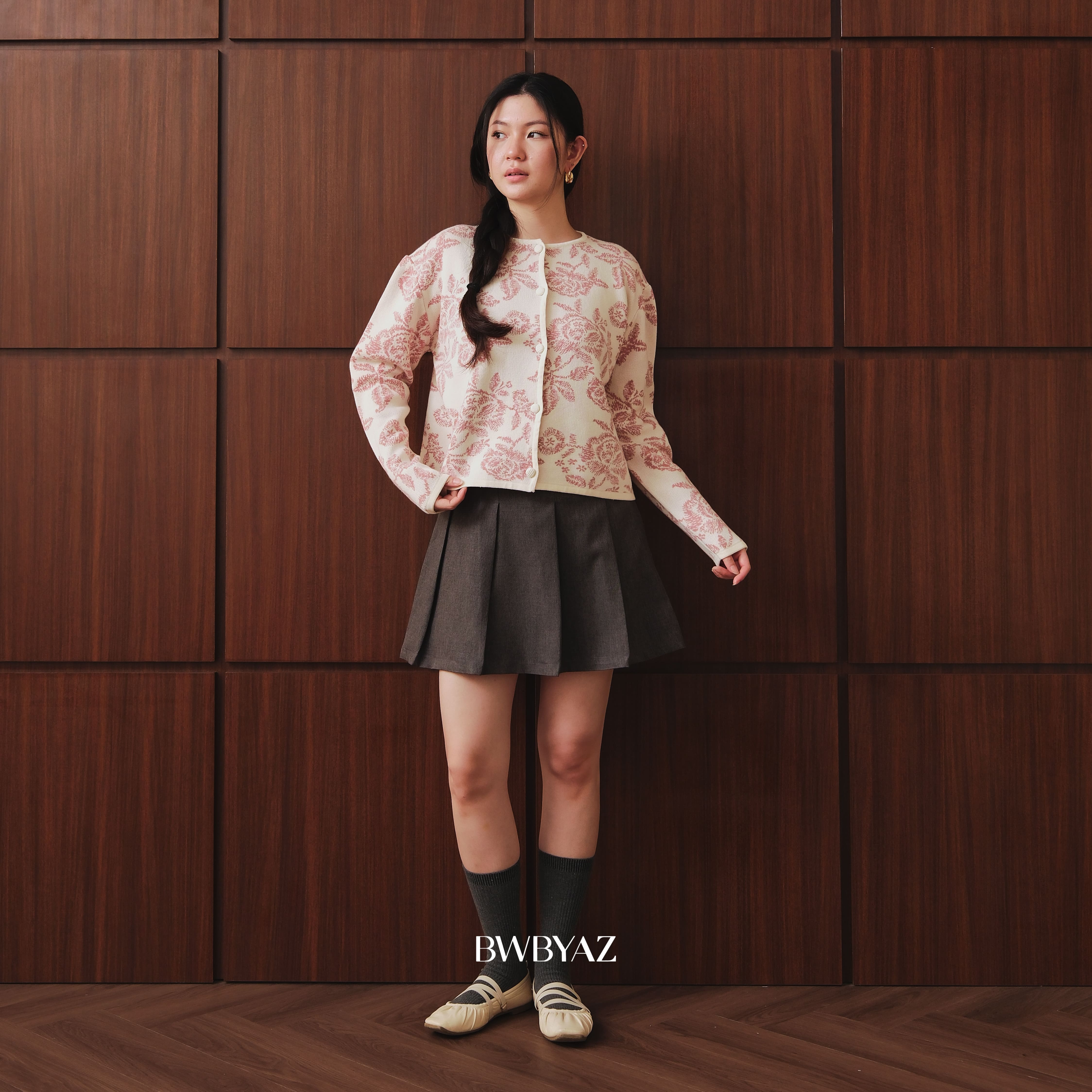 BWBYAZ STAPLE EASE -  Aurelie Floral Cardigan