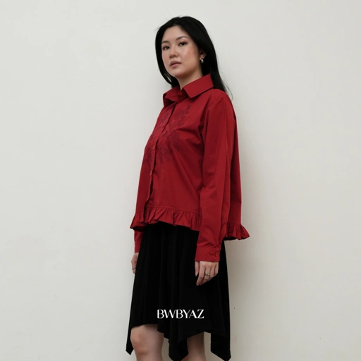 BWBYAZ - Julie Ruffle Shirt (READY STOCK)