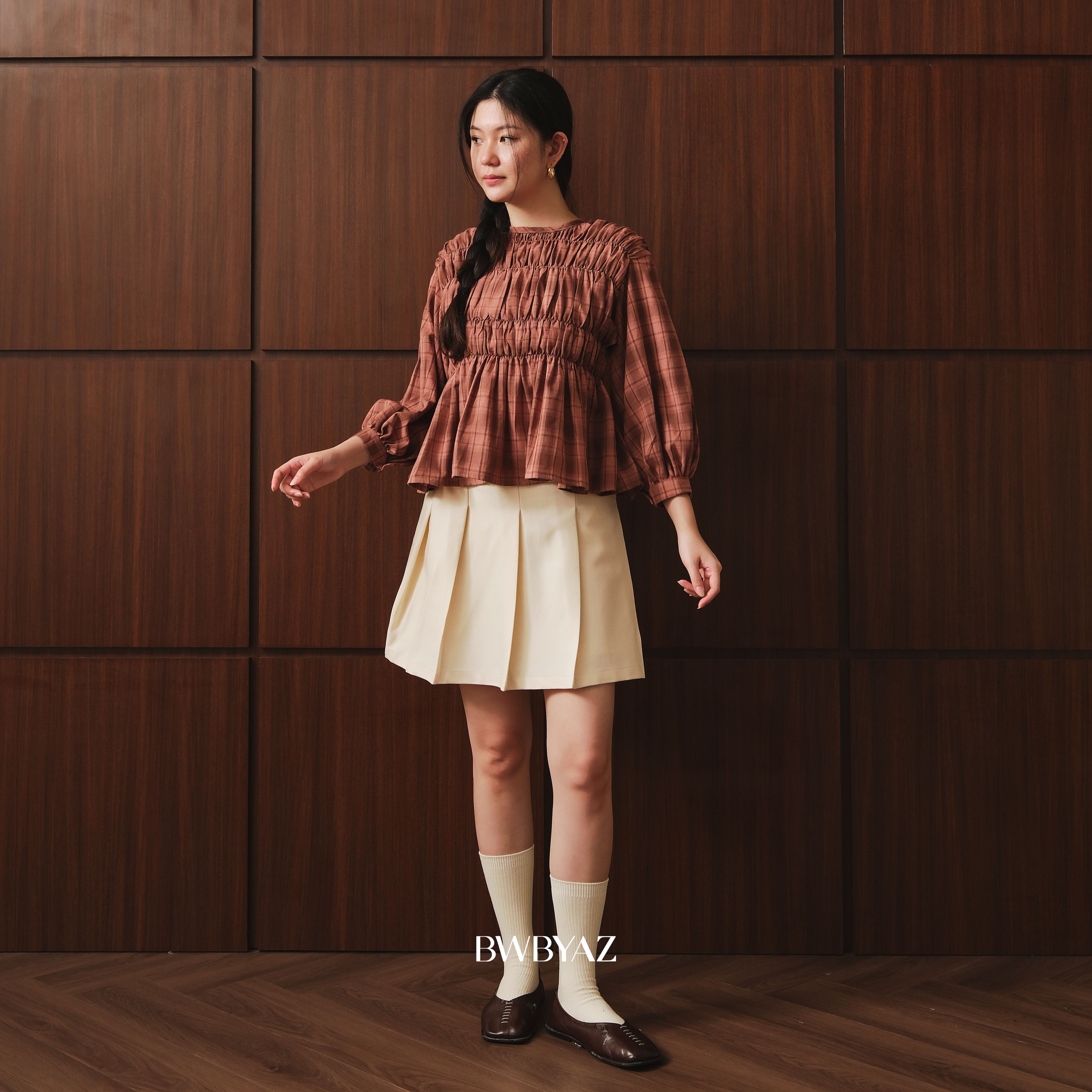 BWBYAZ - Pamela Shirred Blouse Pattern (READY STOCK)