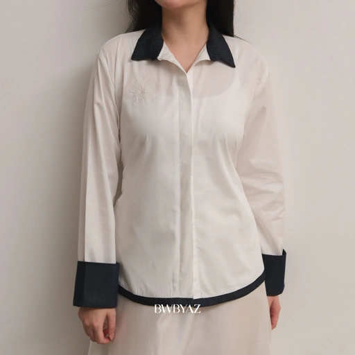 BWBYAZ - Wendy Two Tone Shirt (READY STOCK).