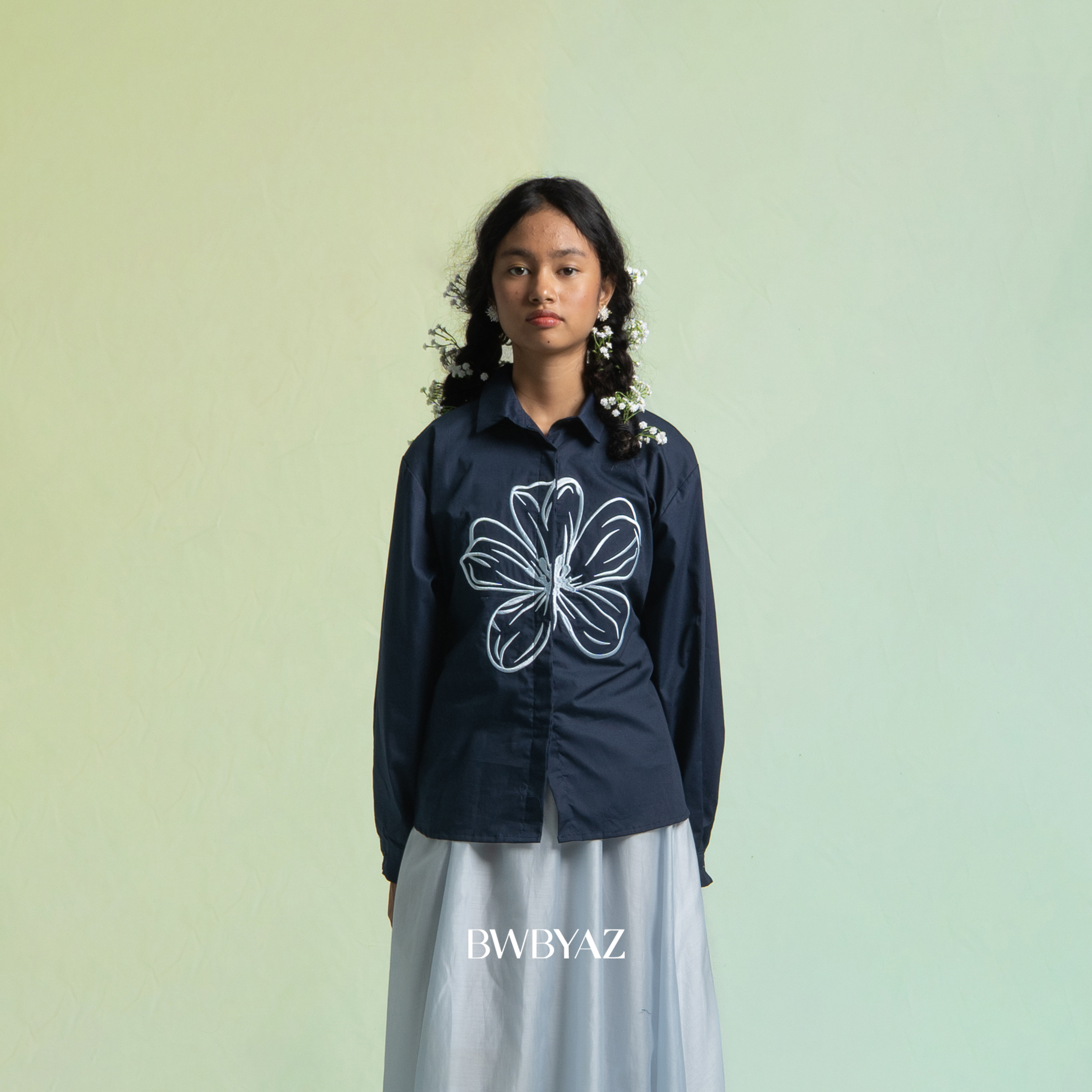 BWBYAZ - Sasmita Blooming Shirt. (READY STOCK)