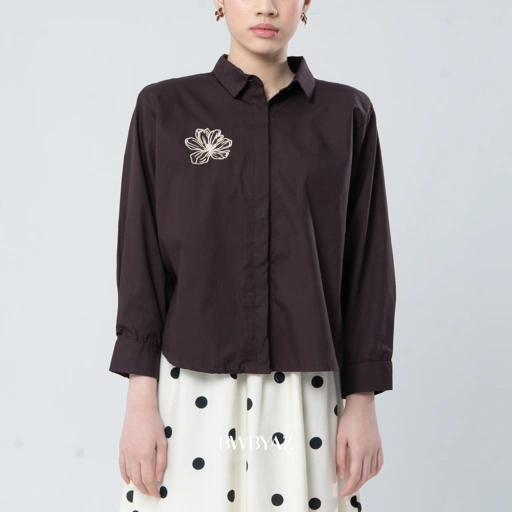 BWBYAZ - Adelaine Embroidery Shirt (READY STOCK)