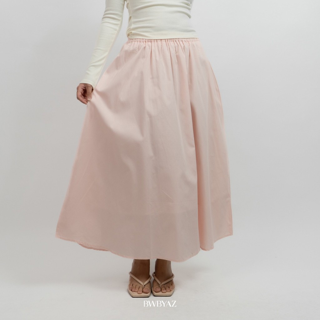 BWBYAZ - Camel Cotton Skirt (READY STOCK)