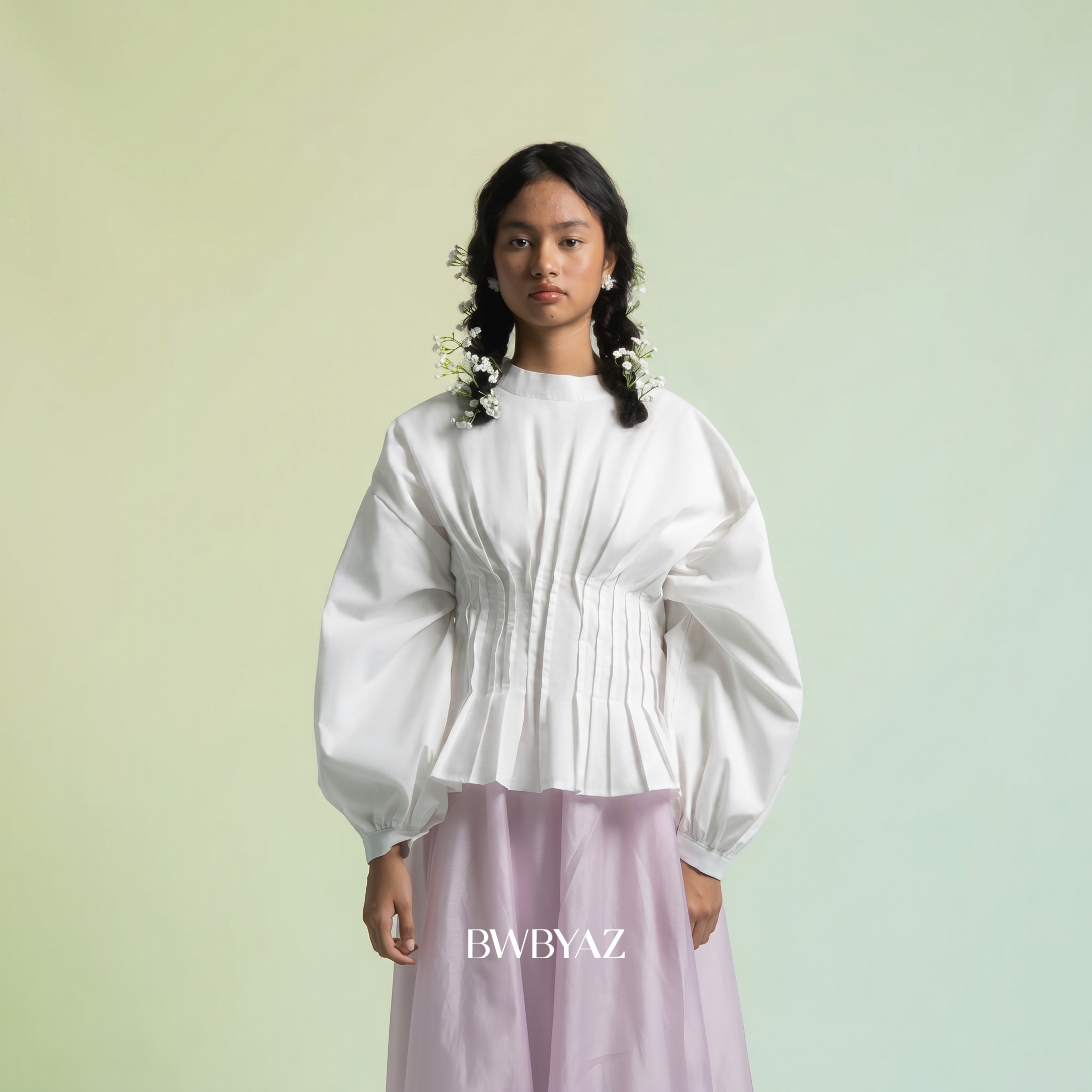 BWBYAZ - Ramita Pleated Top (READY STOCK)