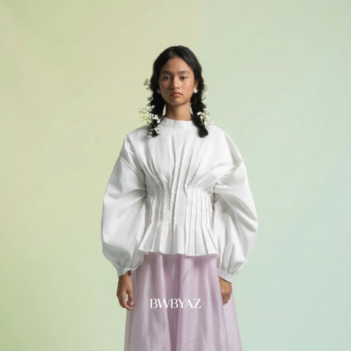 BWBYAZ - Ramita Pleated Top (READY STOCK)