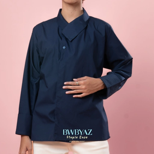 Image of BWBYAZ STAPLE EASE -  Amber Asymetrical Shirt (READY STOCK)