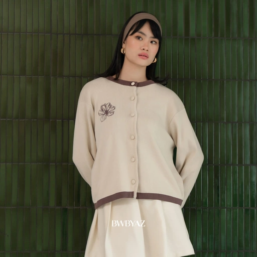 BWBYAZ STAPLE EASE - Terra Bloomy Knit Cardigan (READY STOCK)