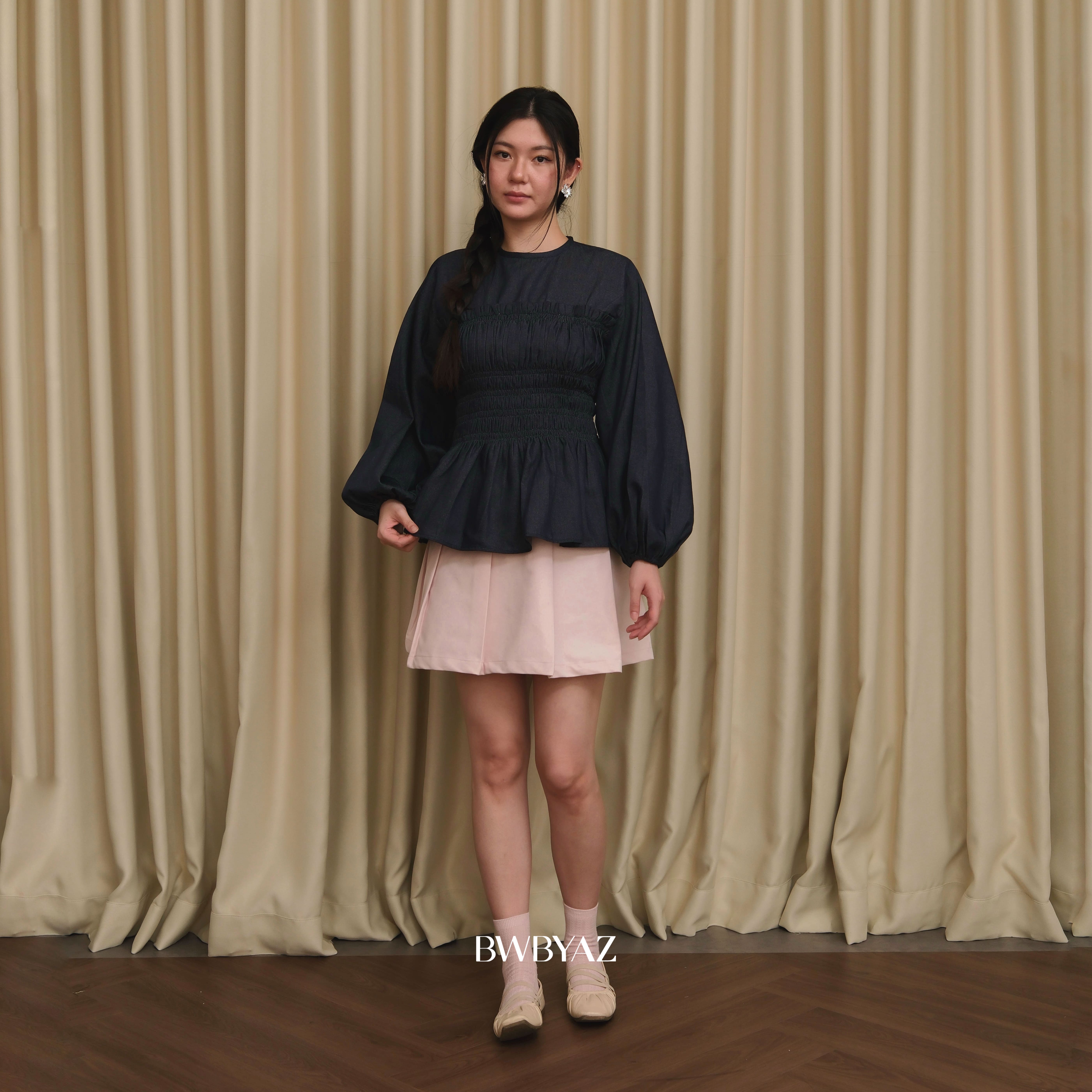 BWBYAZ - Rissa Shirred Top (READY STOCK).