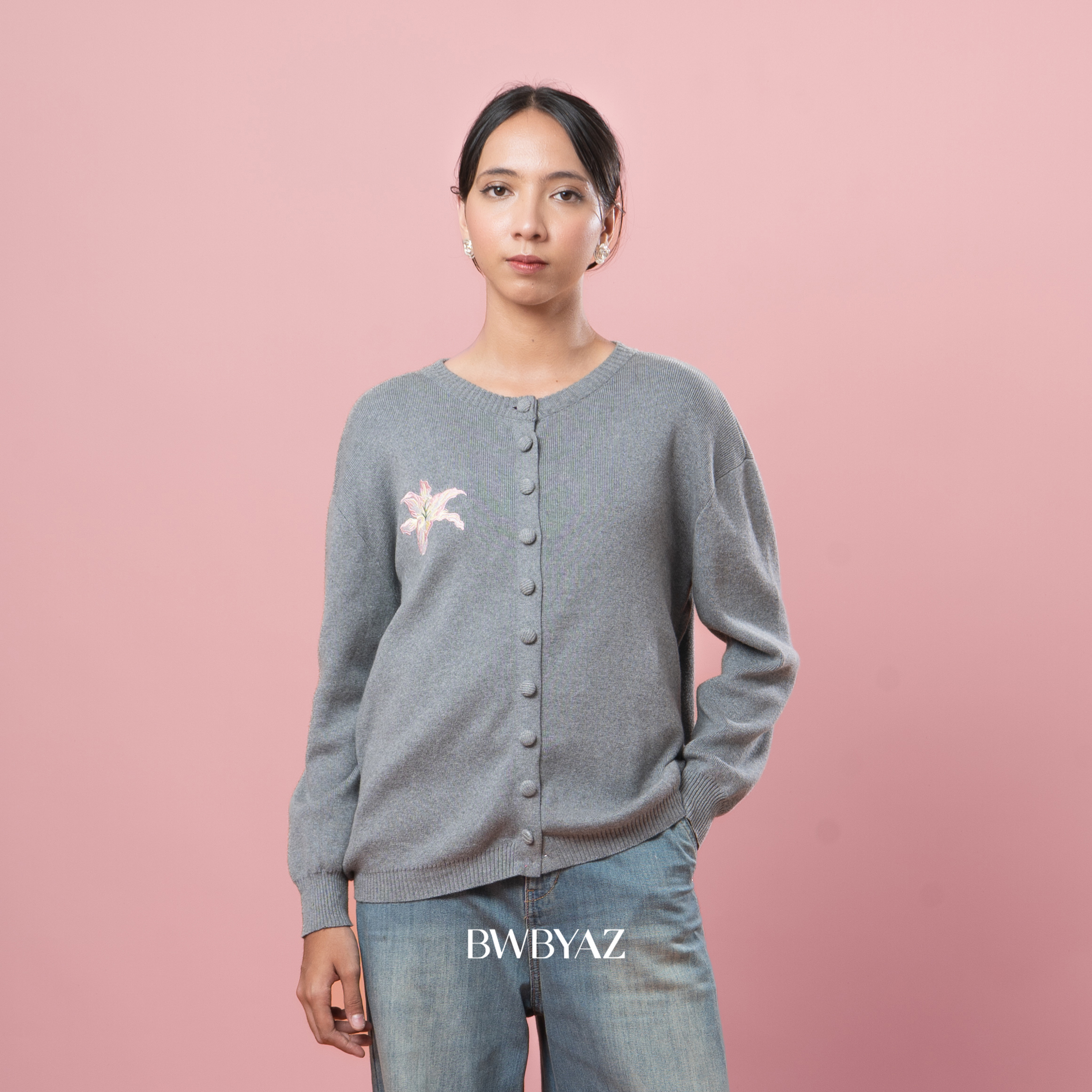 BWBYAZ STAPLE EASE - Ophelia Bloomy Knit Cardigan (READY STOCK)