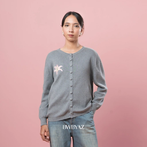 BWBYAZ STAPLE EASE - Ophelia Bloomy Knit Cardigan (READY STOCK)