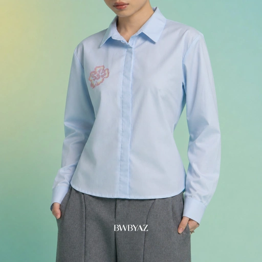 BWBYAZ - Luvira Embroidery Shirt (READY STOCK)