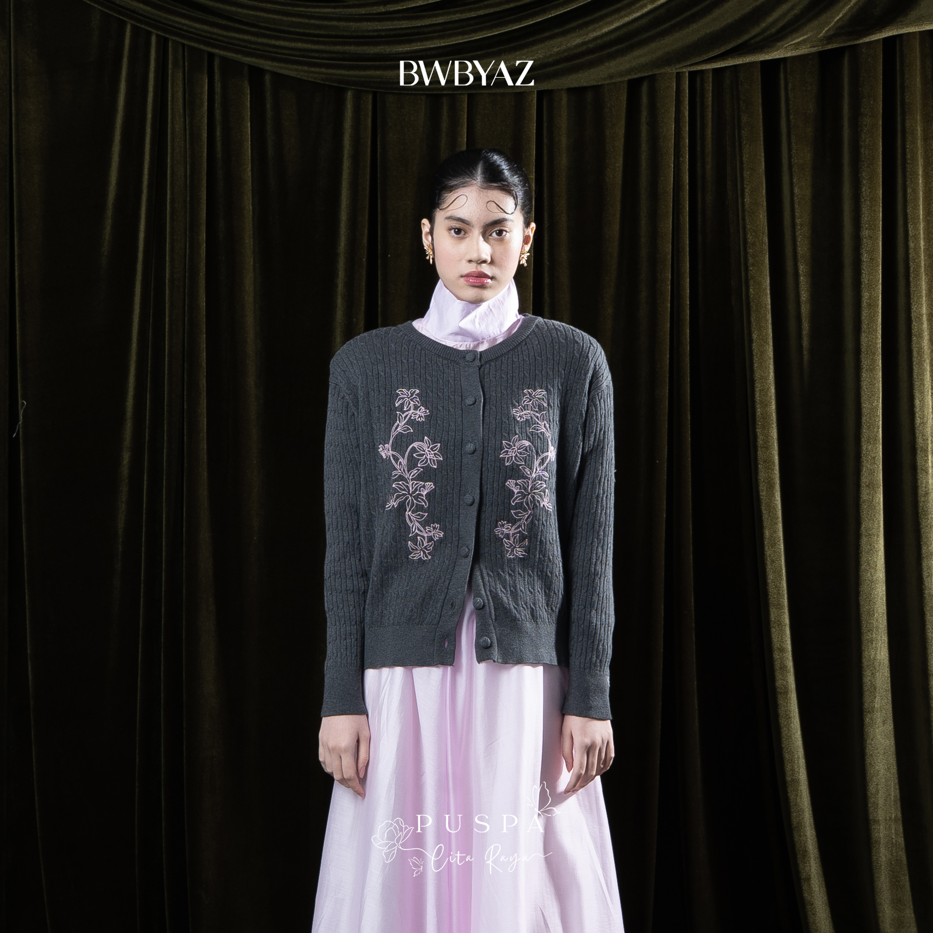 BWBYAZ - PUSPA CITA RAYA - Kasyara Cable Knit Cardigan (READY STOCK)