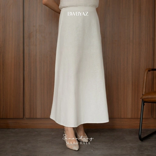 Image of BWBYAZ- SENANDUNG SUKHA RAYA - MEERA LINEN SKIRT [READY STOCK]