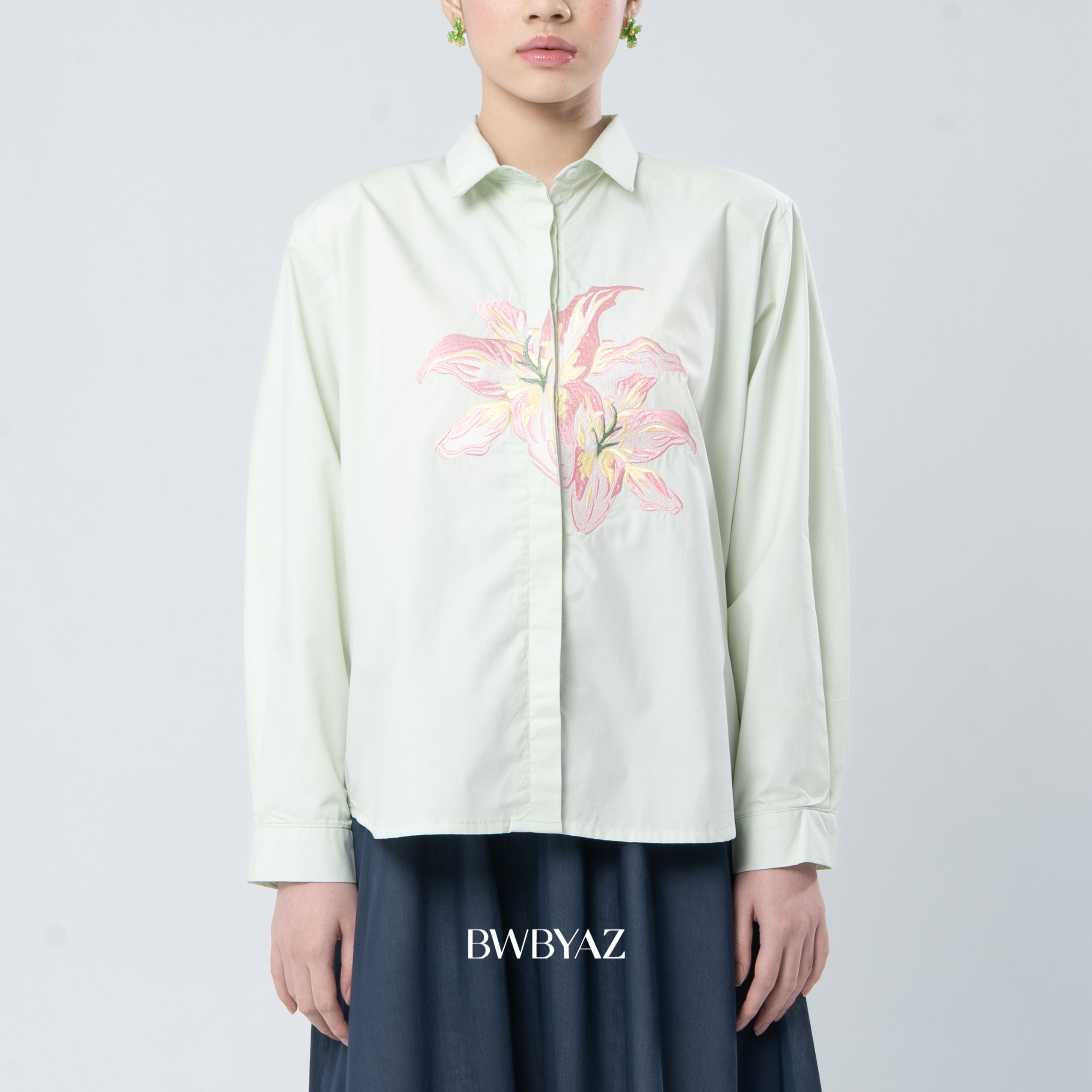 BWBYAZ - Caroline Blooming Shirt (READY STOCK)