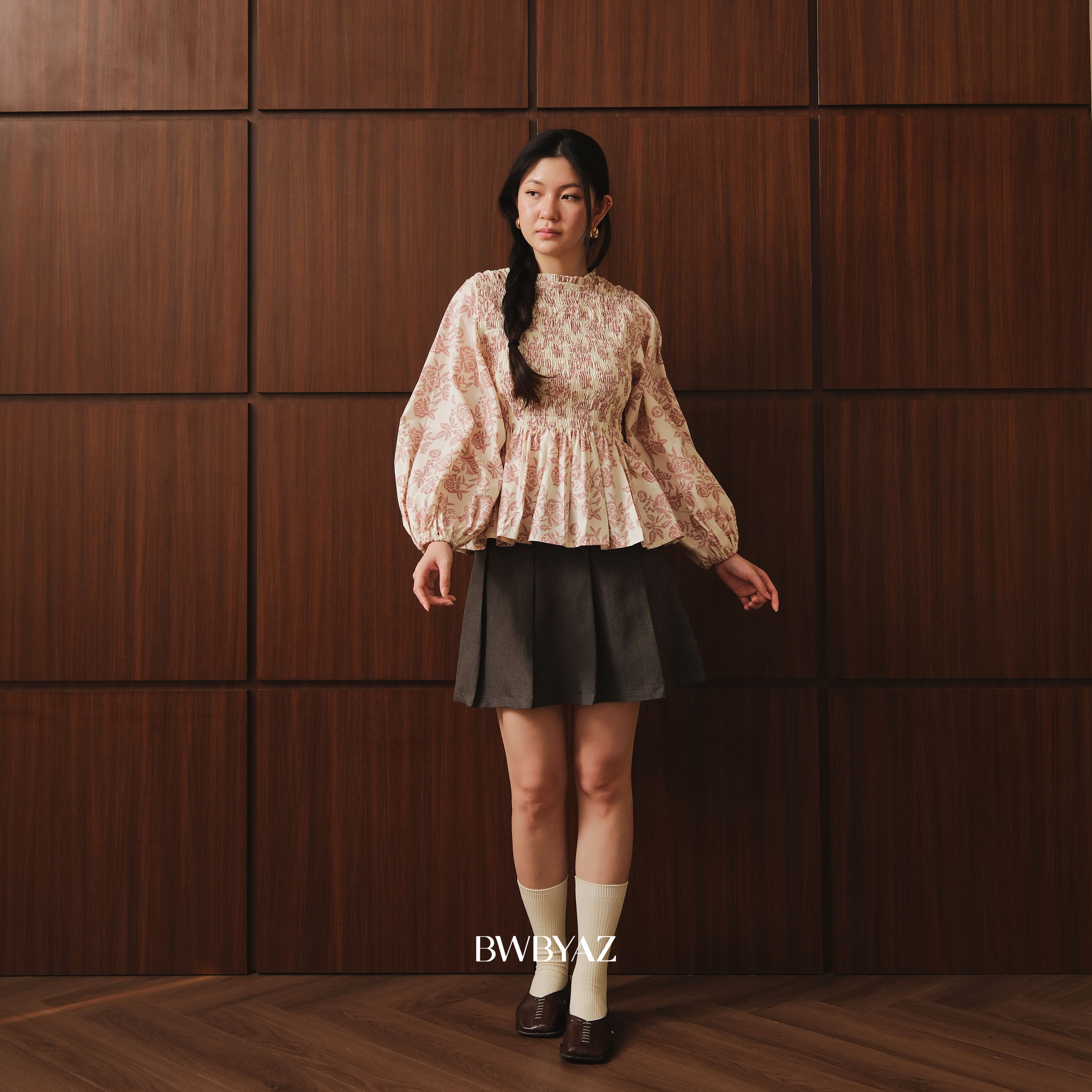 BWBYAZ - Elaria Shirred Top