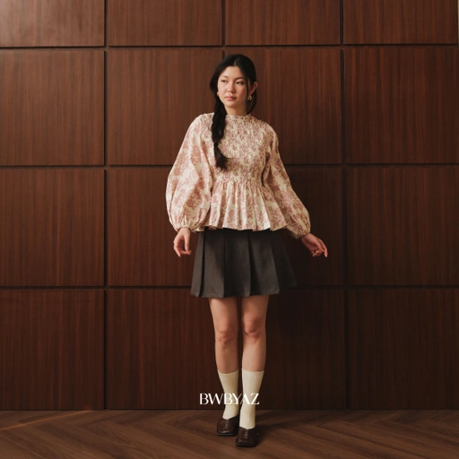 BWBYAZ - Elaria Shirred Top