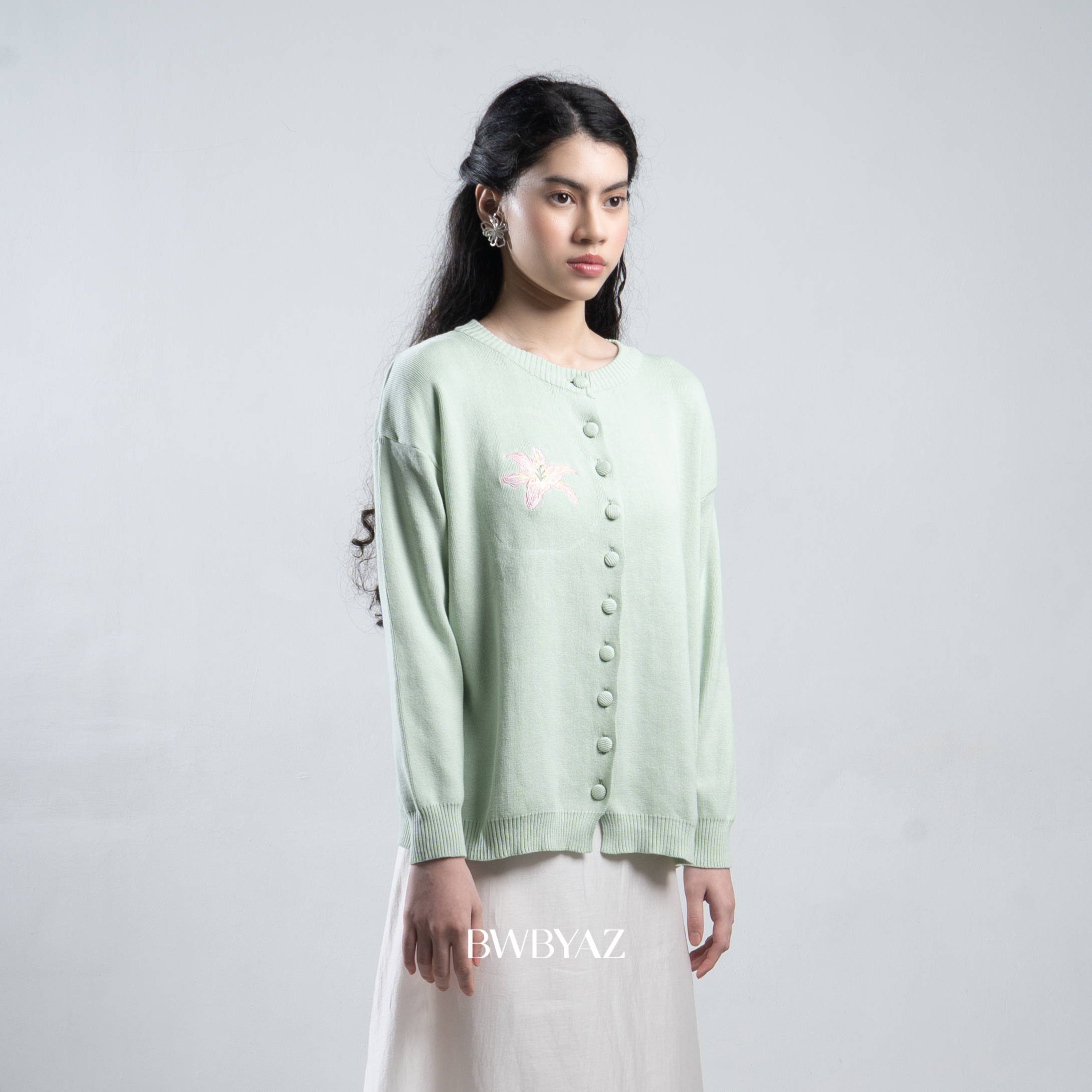 BWBYAZ STAPLE EASE - Ophelia Bloomy Knit Cardigan (READY STOCK)