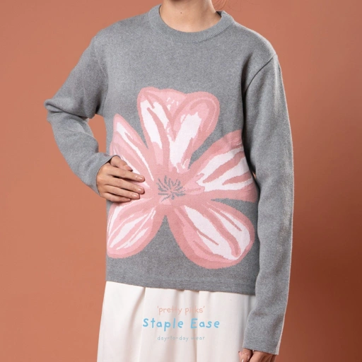 Image of BWBYAZ STAPLE EASE - Claire Blossom Knit (READY STOCK)