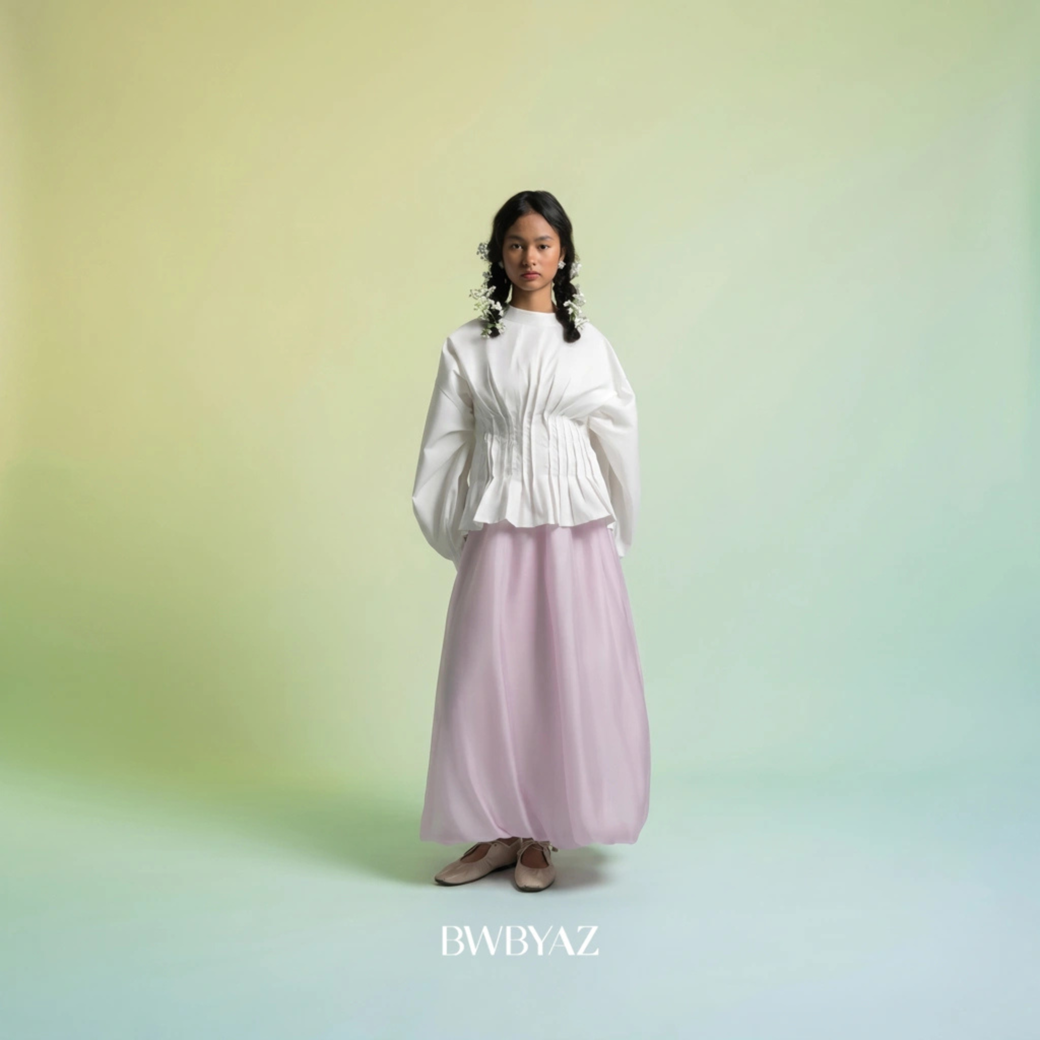 BWBYAZ - Ramita Pleated Top (READY STOCK)