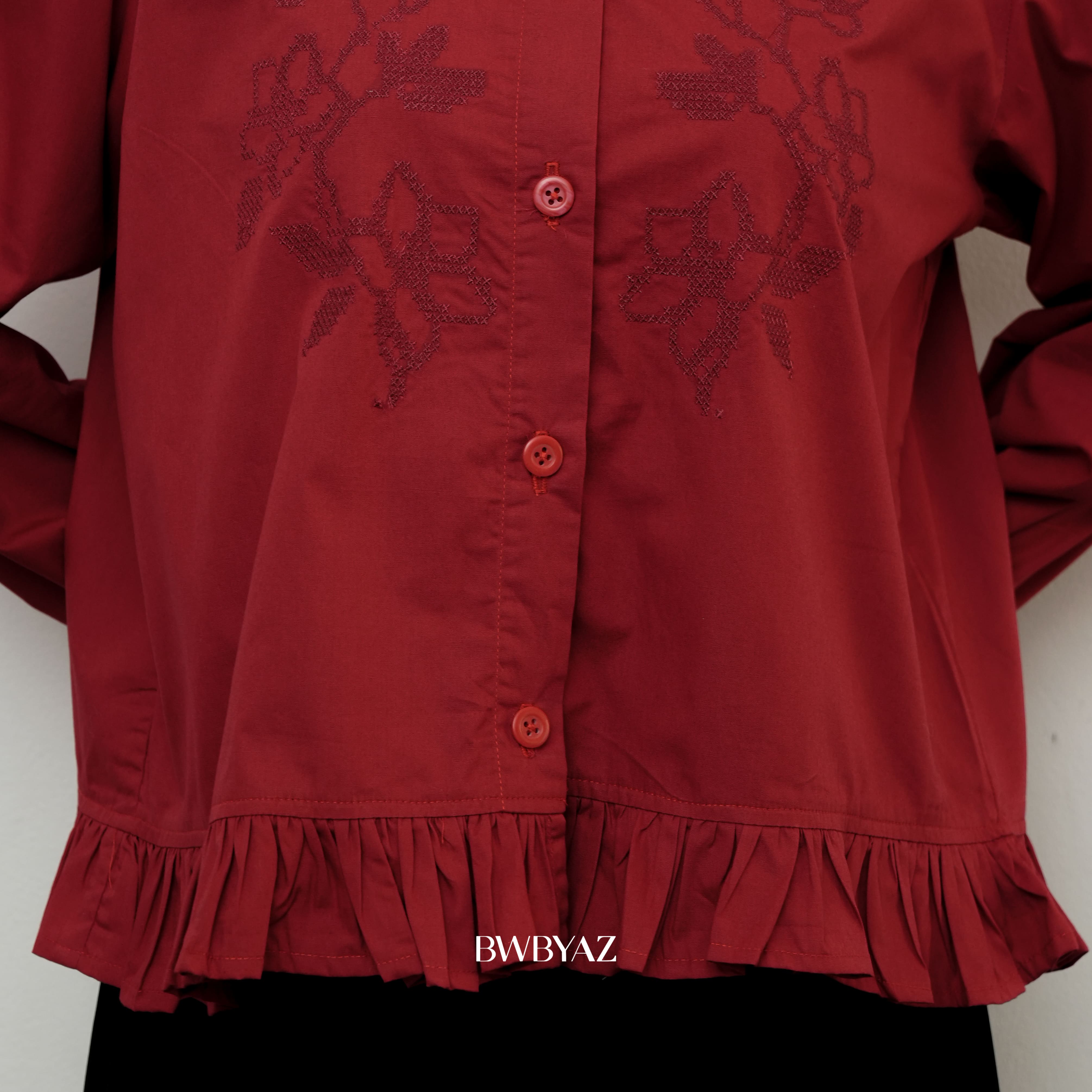 BWBYAZ - Julie Ruffle Shirt (READY STOCK)
