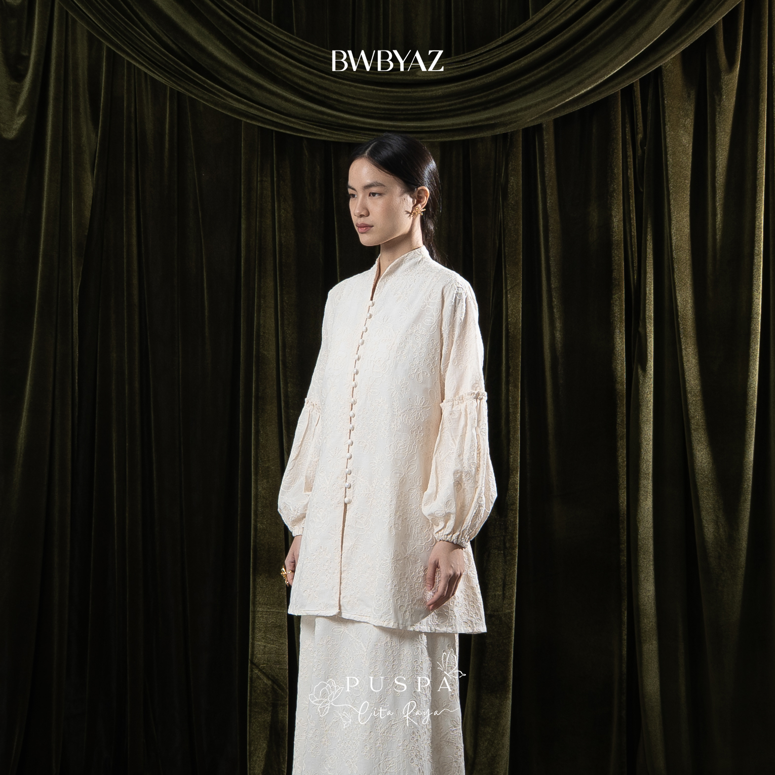 BWBYAZ - PUSPA CITA RAYA - Nona Rahayu Embroidery Tunic (READY STOCK)