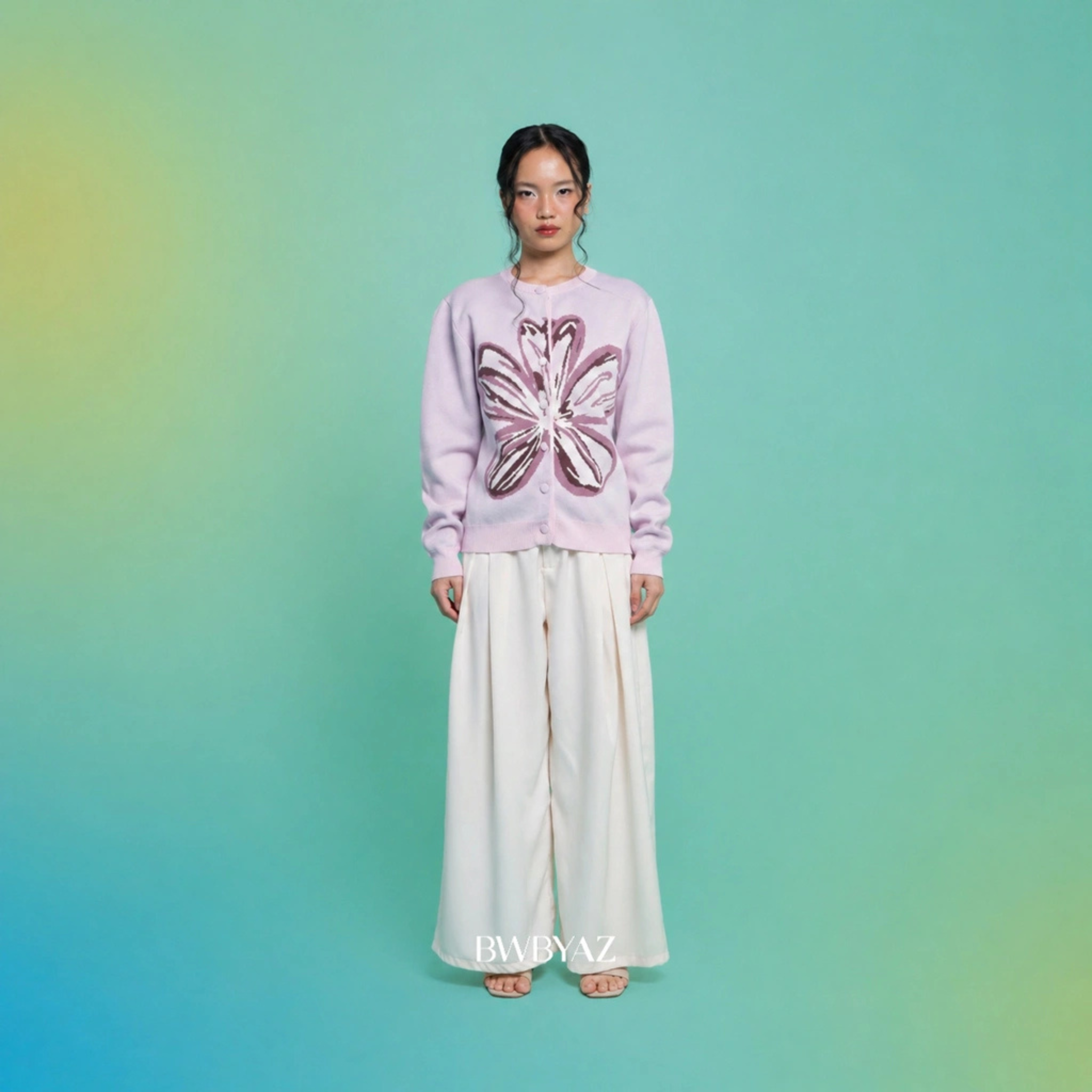 BWBYAZ - Athara Bloom Cardigan (READY STOCK)