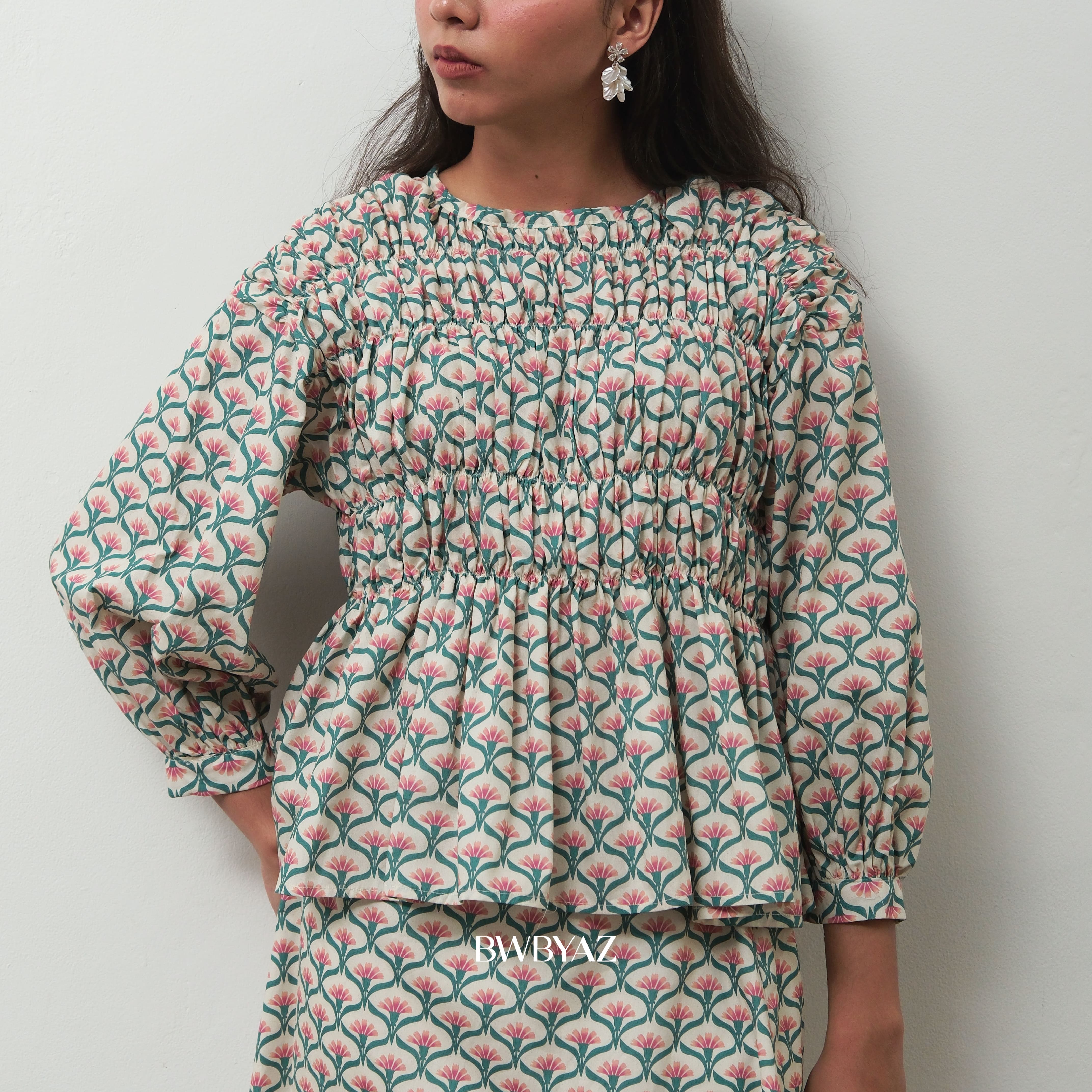 BWBYAZ - Pamela Shirred Blouse Signature