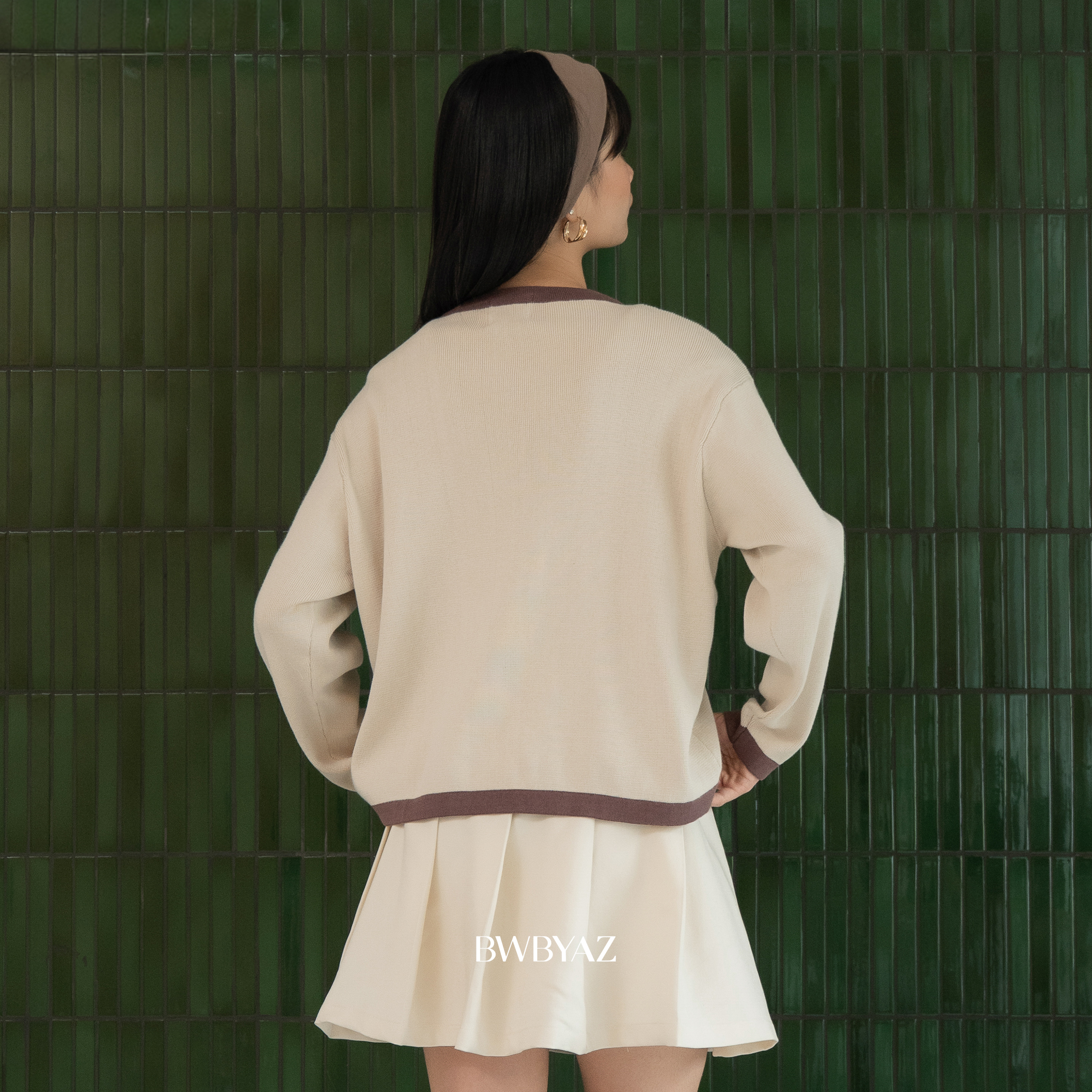 BWBYAZ STAPLE EASE - Terra Bloomy Knit Cardigan (READY STOCK)