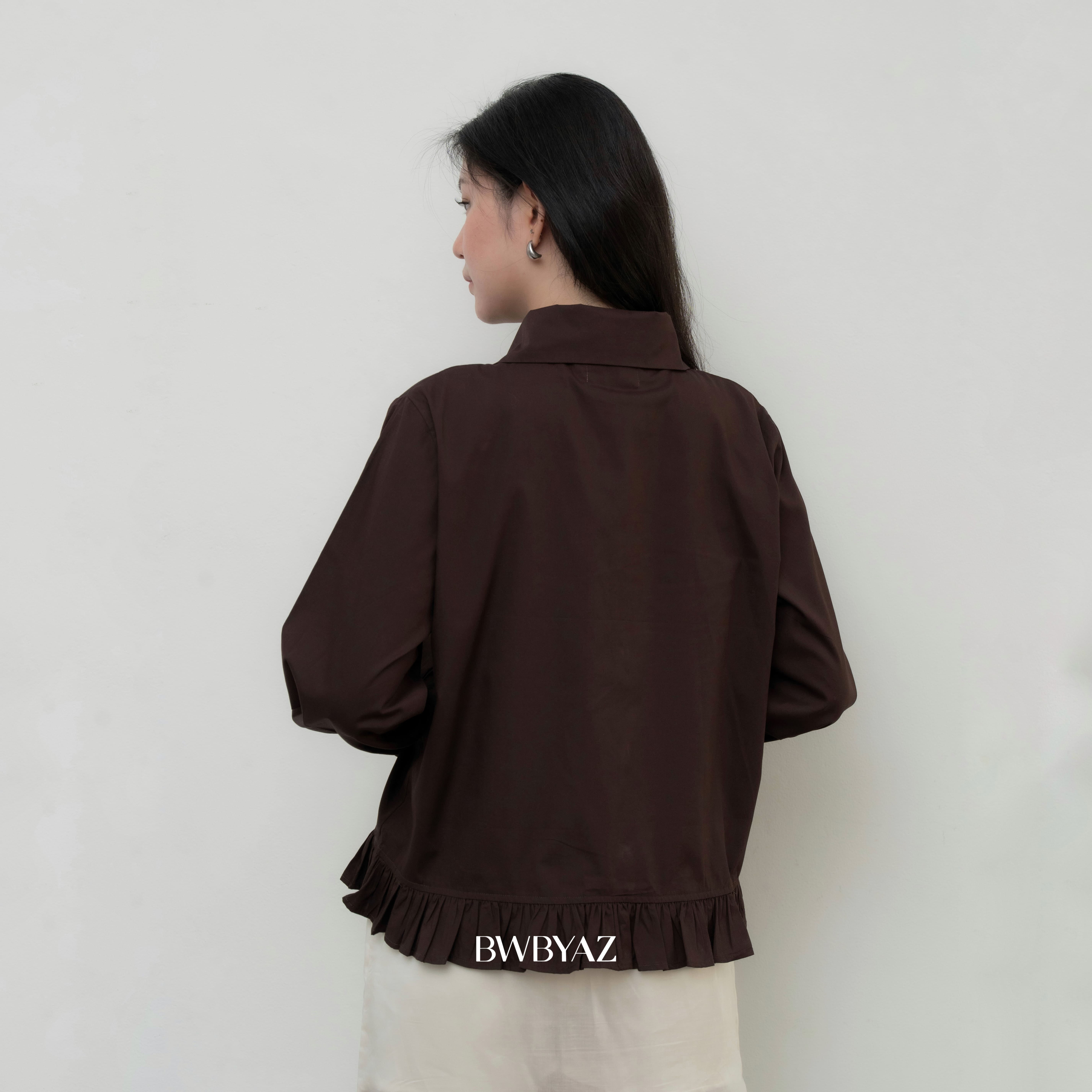BWBYAZ - Julie Ruffle Shirt (READY STOCK)