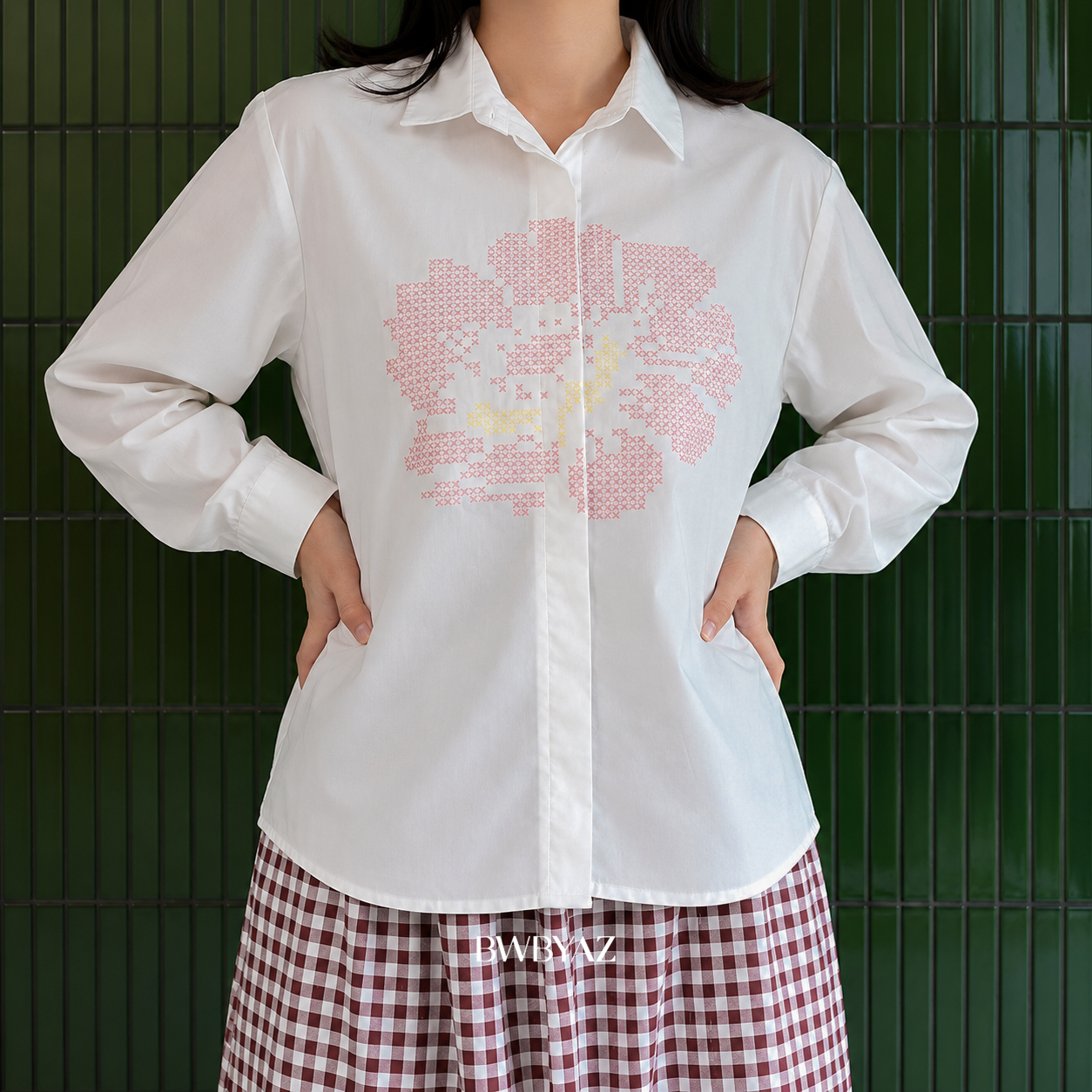 BWBYAZ - Reshya Embroidery Shirt (READY STOCK).