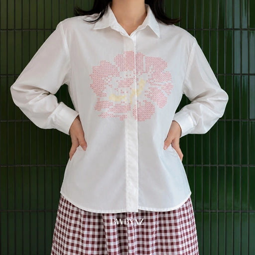 BWBYAZ - Reshya Embroidery Shirt (READY STOCK).
