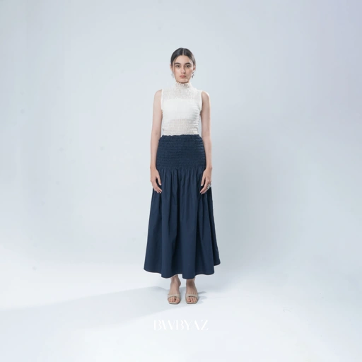 Image of BWBYAZ - Sasmaya Shirred Skirt