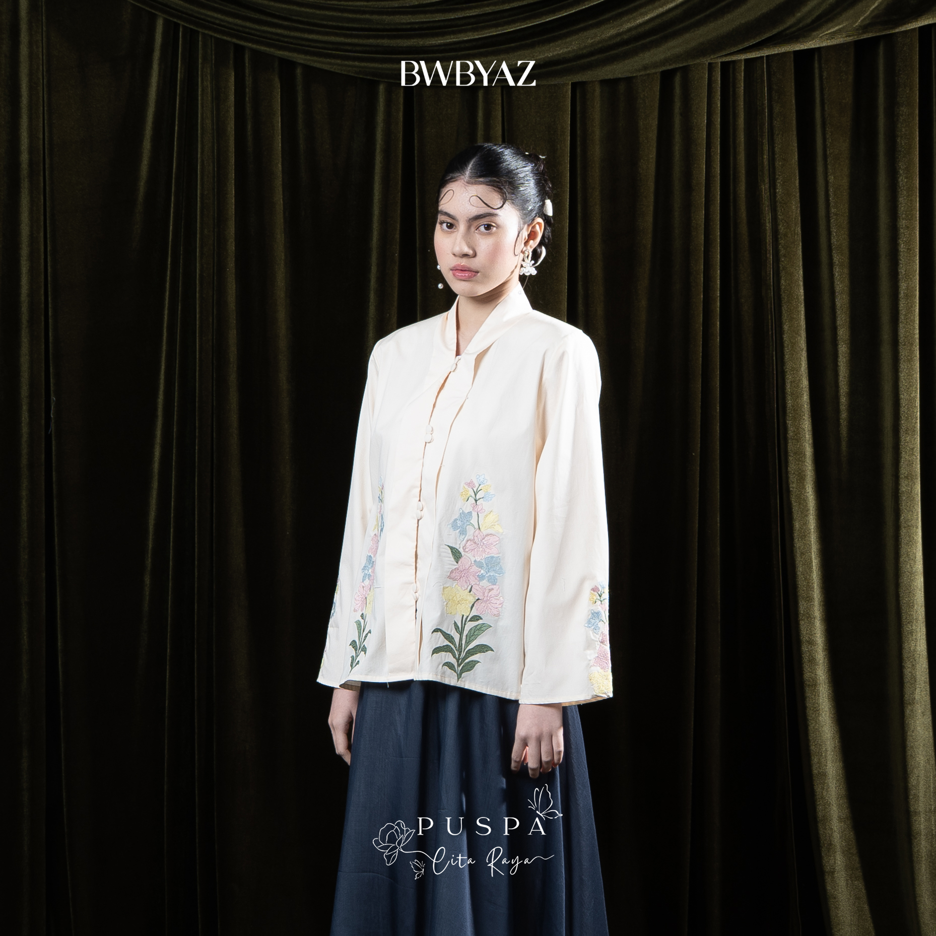 BWBYAZ - PUSPA CITA RAYA - Nona Sekar Embroidery Kebaya (READY STOCK)
