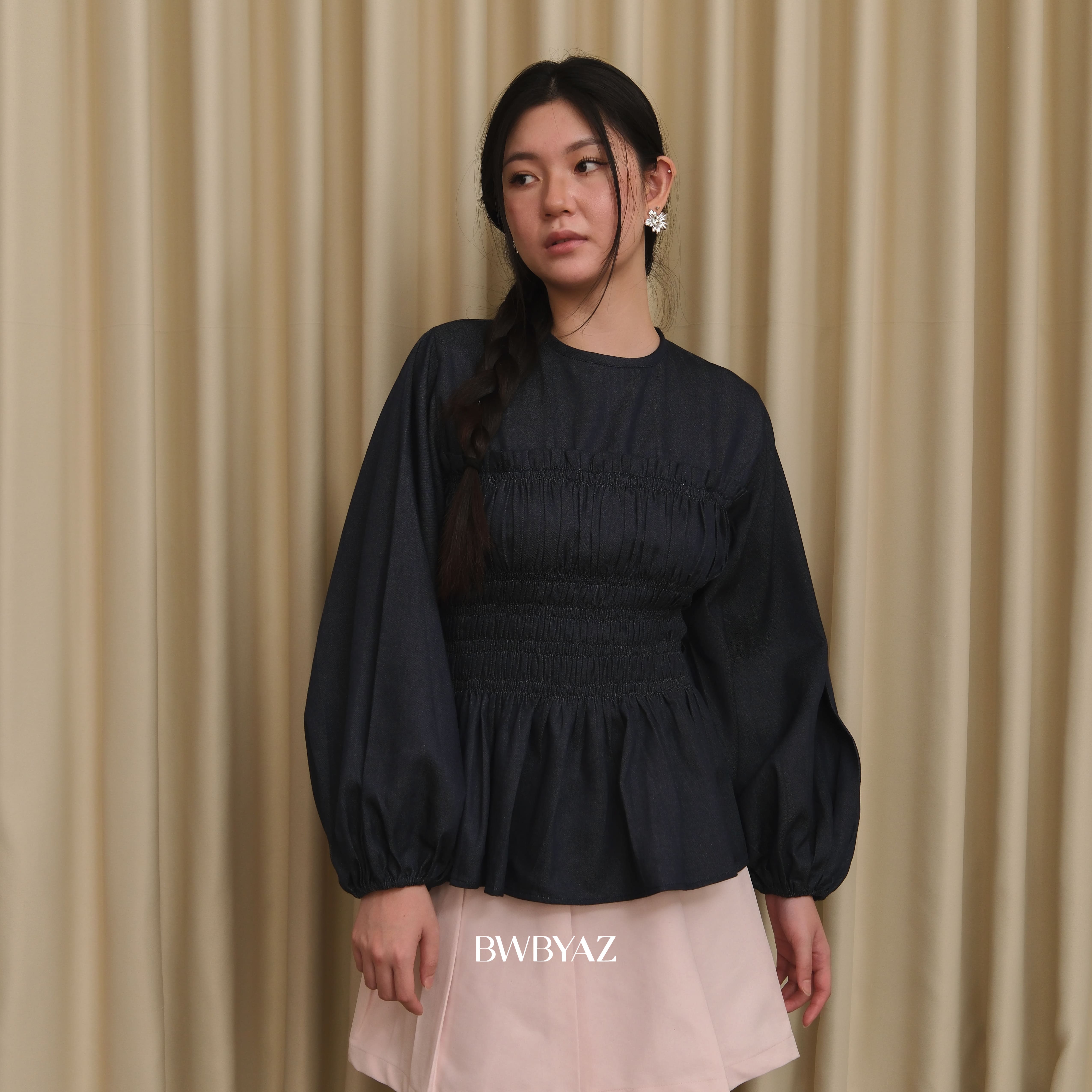 BWBYAZ - Rissa Shirred Top (READY STOCK).