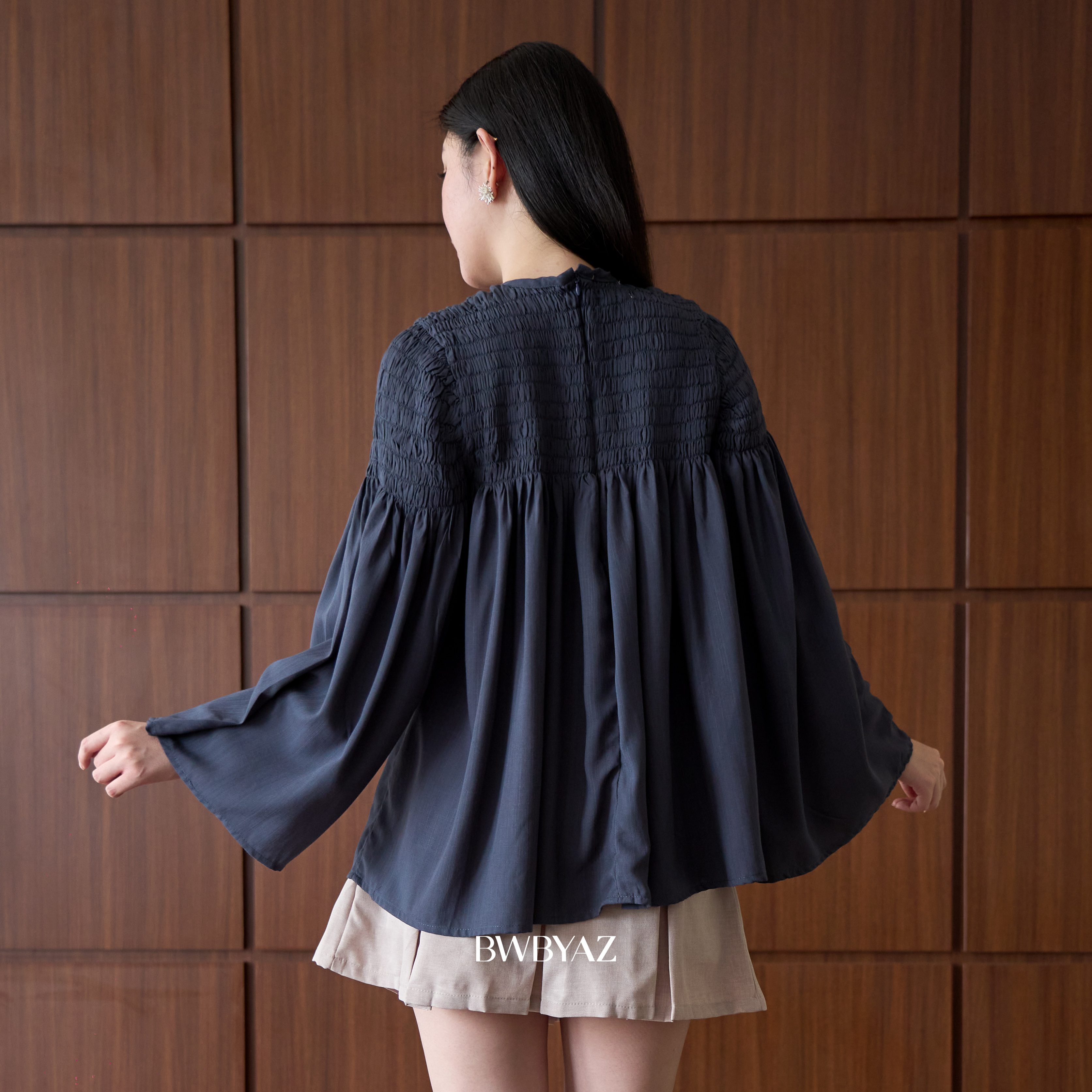 BWBYAZ - Hallie Shirred Top (READY STOCK)