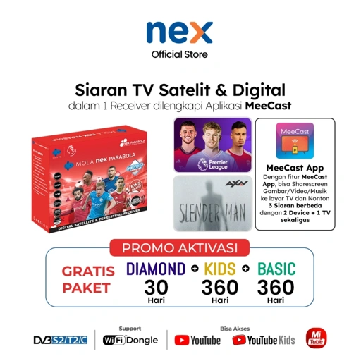 Image of NEX - Receiver Parabola Dan Set Top Box Nex Parabola Combo (DVB S2 & DVB T2)