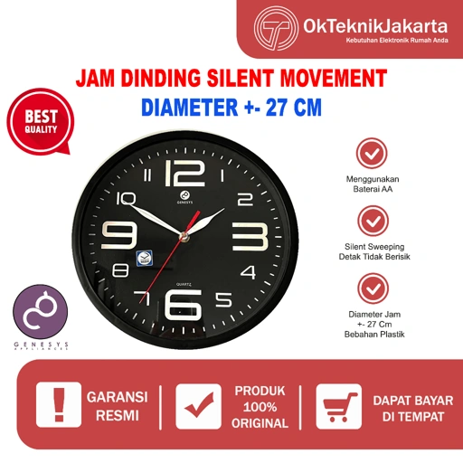 Image of GENESYS - Jam Dinding Silent Movement Diameter 27 cm