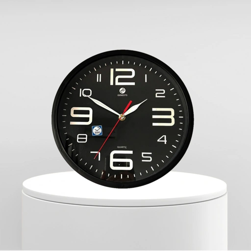 Image of OK HOME - JAM DINDING SILENT MOVEMENT - 27 CM - HITAM - ANGKA BESAR