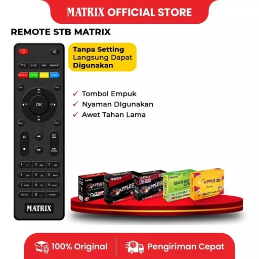 Image of MATRIX - Remot Set Top Box DVB T2 Matrix Apple HD MERAH