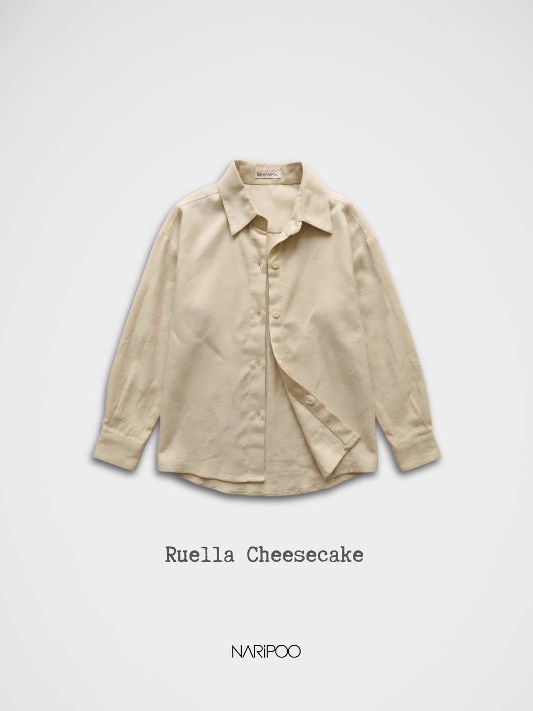NARIPOO Kemeja Linen Wanita Ruella Shirt Cheesecake Limited
