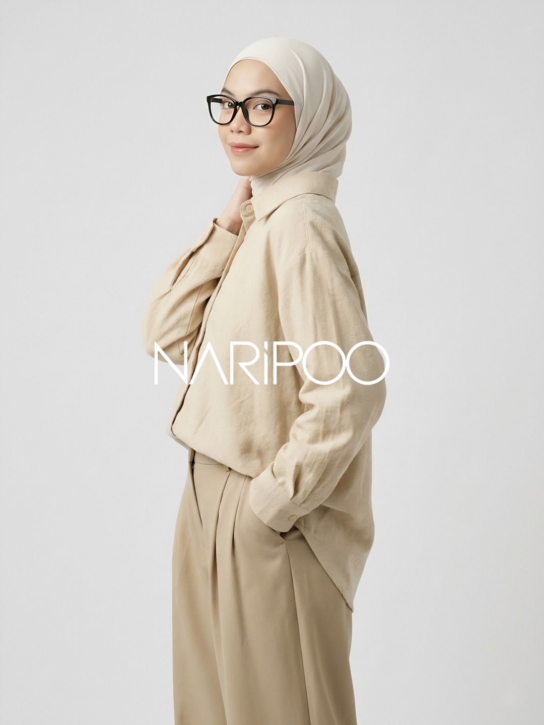 NARIPOO Kemeja Linen Wanita Ruella Shirt Cheesecake Limited