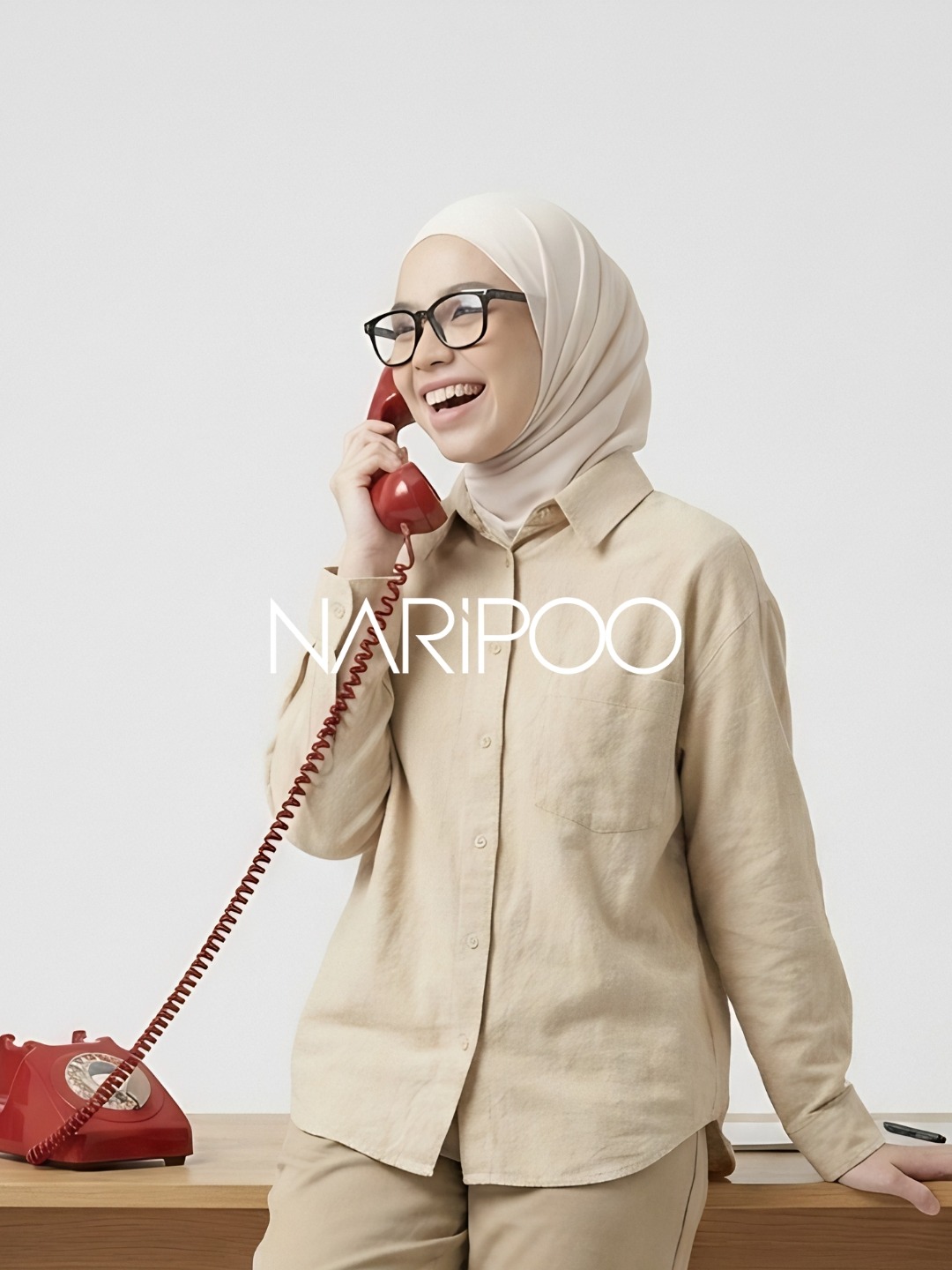 NARIPOO Kemeja Linen Wanita Ruella Shirt Cheesecake Limited
