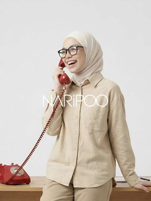 NARIPOO Kemeja Linen Wanita Ruella Shirt Cheesecake Limited