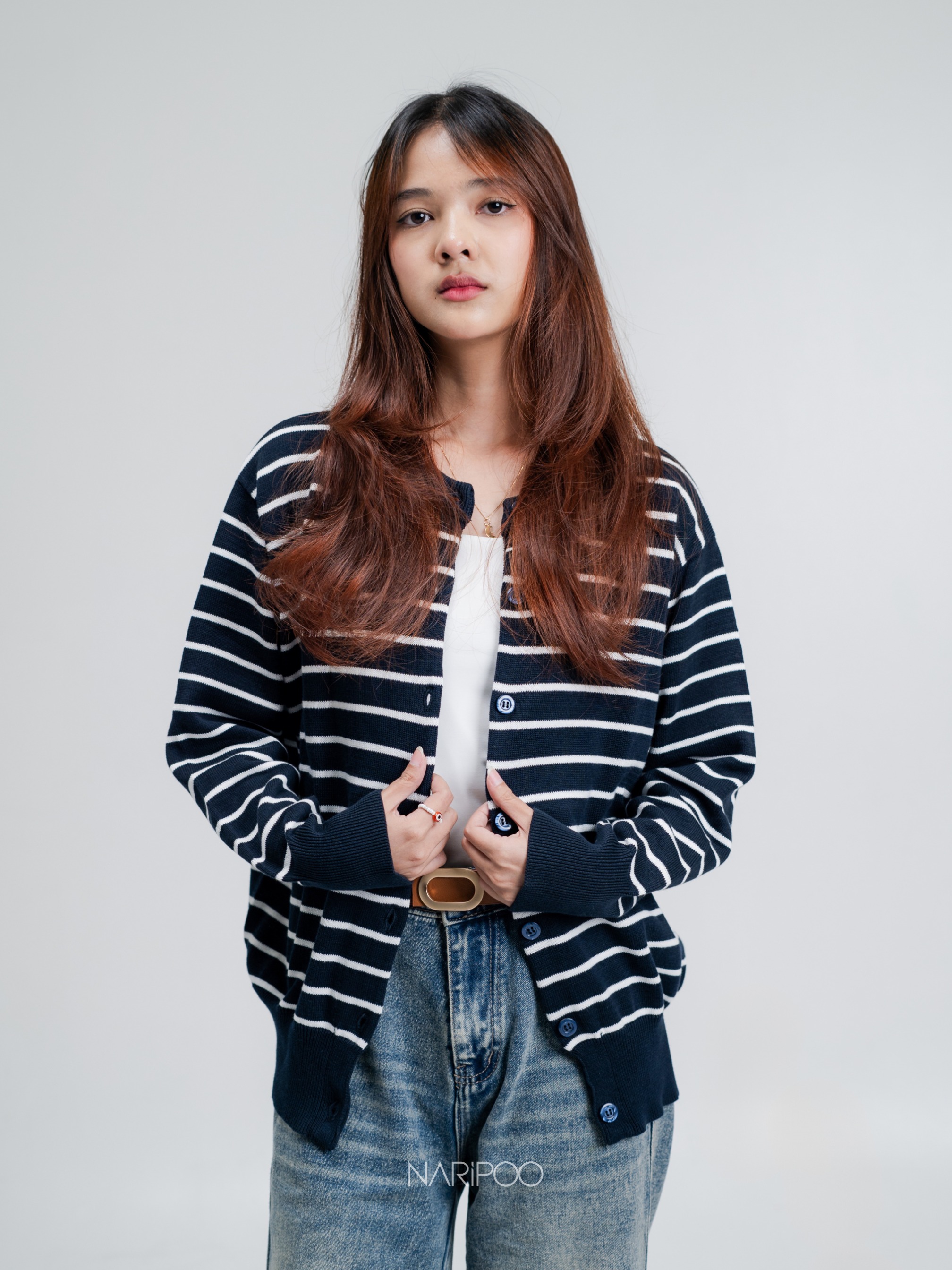 Classic Knit Striped Cardigan