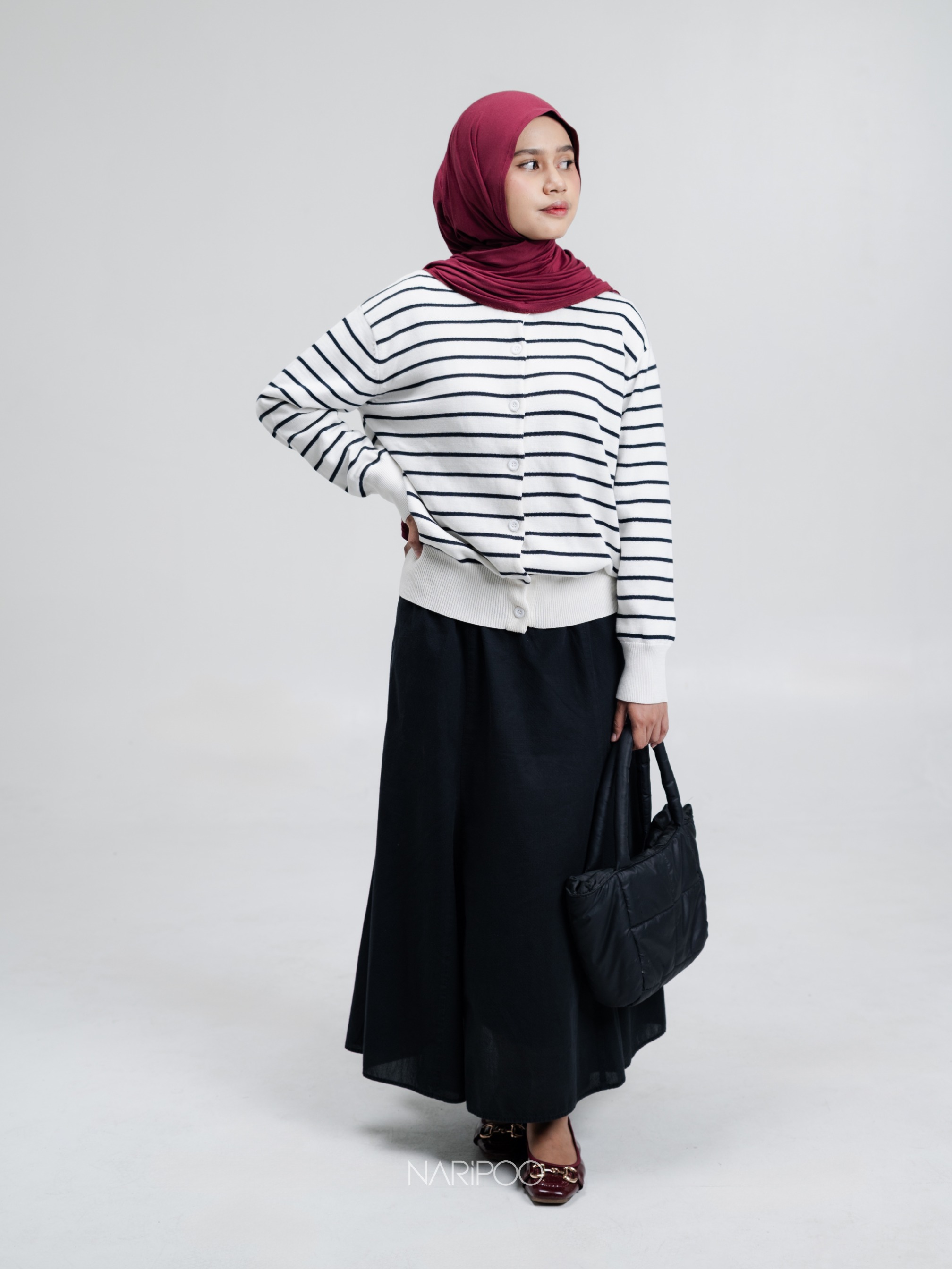 Classic Knit Striped Cardigan