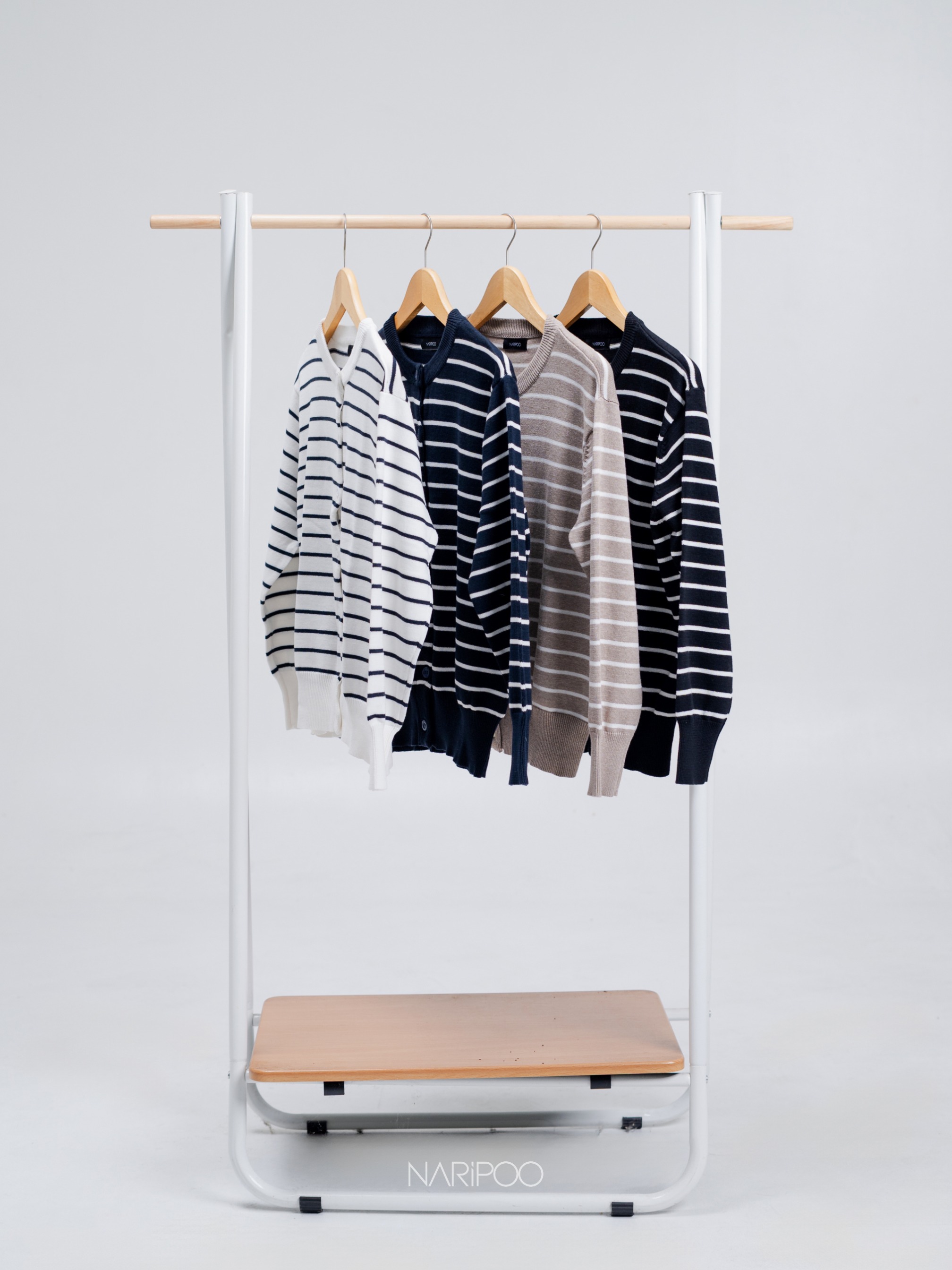Classic Knit Striped Cardigan